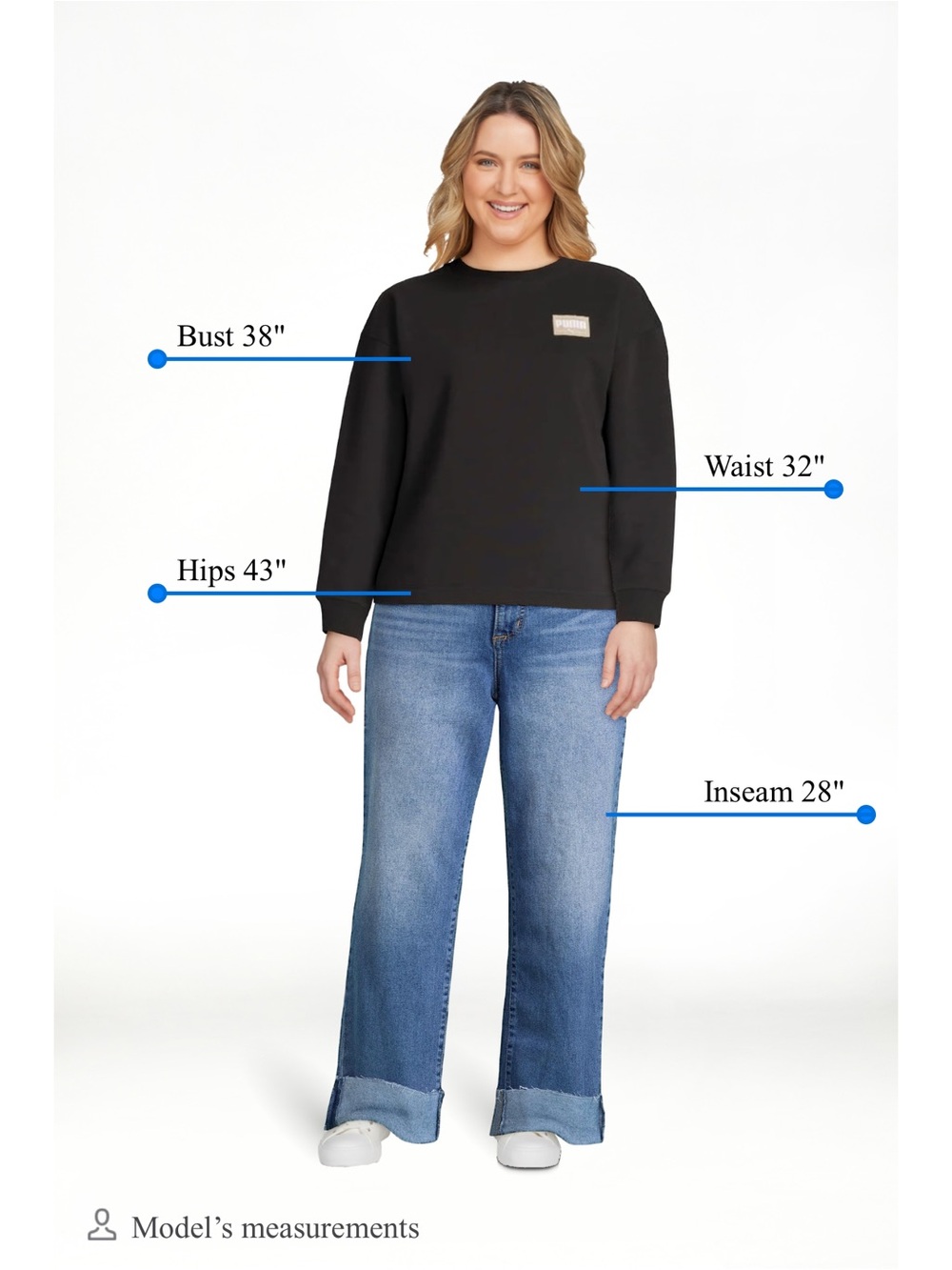 Puma Black Crew Sweatshirt with Tan Patch - Picture 2 of 6